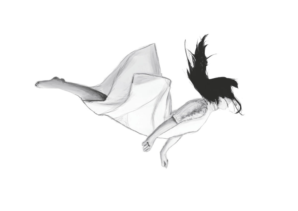 Digital Portrait Drawing - into the free fall