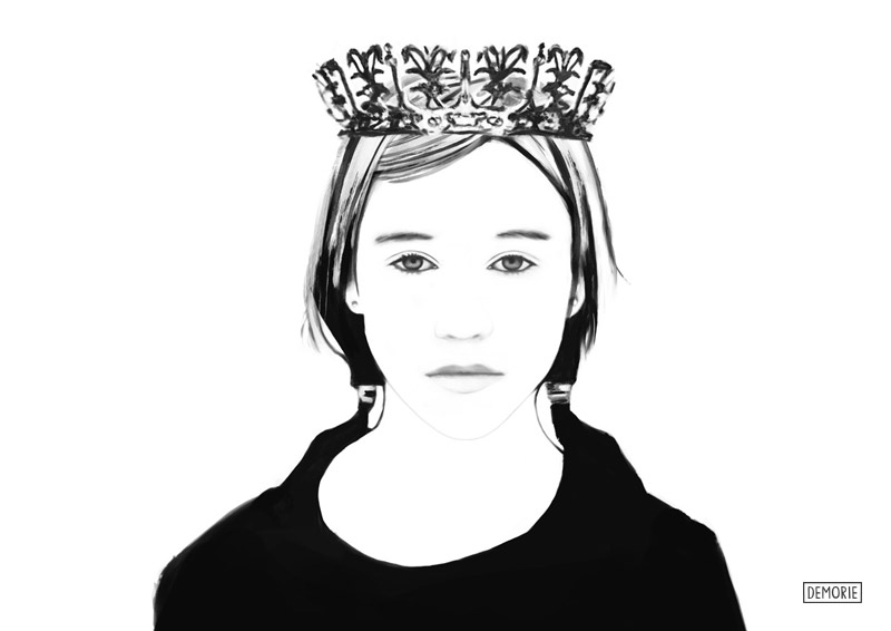 Crown girl - Digital Portrait Drawing