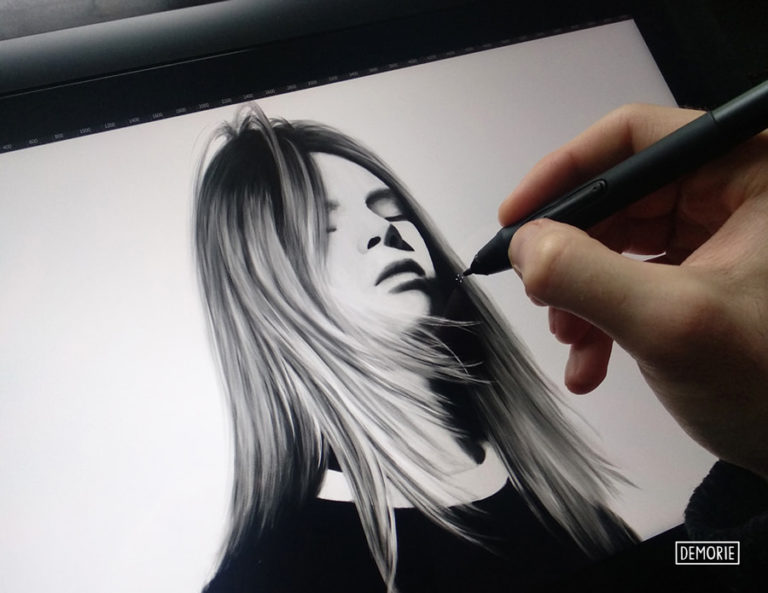 Portrait Painting - Hair Drawing - DEMORIE