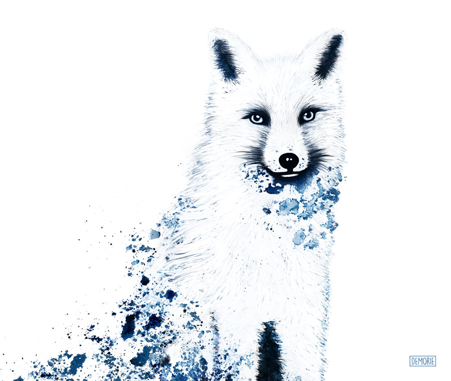 Snowfox Animal Digital Painting