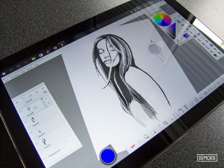 Windows Tablet Drawing with Pen - Portrait Sketches - DEMORIE